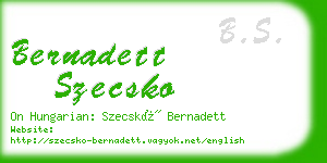 bernadett szecsko business card